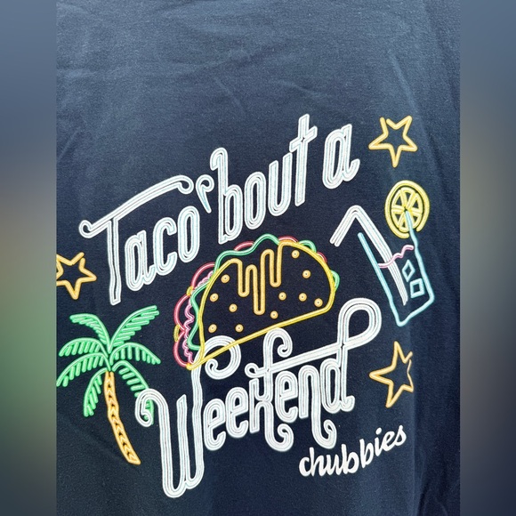 chubbies The Taco Bout It Men's Tee Shirt Blue - Picture 5 of 5